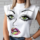 Elegant Lips Print blouse