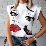 Elegant Lips Print blouse