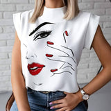 Elegant Lips Print blouse