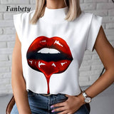 Elegant Lips Print blouse